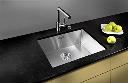 Luxus Edelstahlspüle, Edelstahlbecken, Spüle, Küchenspüle mit Hygieneradius, 500x400x185mm - 2