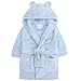 Produktbild Baby Jungen & Mädchen Unisex Bademantel (Altersstufen 6-24 Monate) Weiches Plüsch Flanell Fleece mit Kapuze Bademantel - Blau, 6-12 Monate