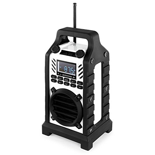 Duramaxx • 862-BTB-WH • Bluetooth Lautsprecher • Baustellenradio • MP3-fähiger USB-Port und SD-Slot • UKW / MW-Radiotuner • 20 Senderspeicher • LED-Display • AUX-Eingang • stoßfest • spritzwassergeschützt • Tragegriff • Netz- und Akku-Betrieb • weiß - 7