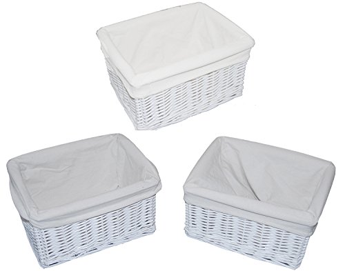Ablagekorb Korbset weiss 30x24 H.16 3Stück 3x08WRt03-a