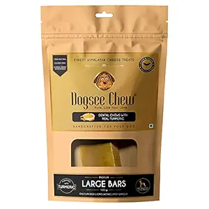 Dogsee Himalayan Long Lasting Turmeric Dog Chew - Natural Dog Treat - Dental Yak Milk Dog Chews - Large Dogs, Brown (KDS-TBAR-L)