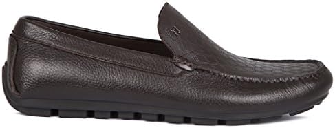 TJ Collection Men's Leather Emboss Trim Moccasins