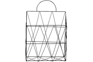 FülleMore Zeitungshalter Magazinhalter aus Metall Wand Tür hängend Zeitungsständer Zeitschriftenständer Tisch Bücherregal für Badezimmer Küche Büro(37.5x25x10cm) (Schwarz)