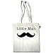 Produktbild Up to Date Kind - Little Man Moustache - Unisize - Natural - XT600 - Fairtrade Henkeltasche / Jutebeutel mit langen Henkeln