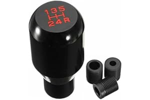 Juttzzei Car Gear Shift Knobs, Universal Gear Knob 5 Speed, Manual Car Gear Stick Knob, Metal Chrome Gear Stick Shift Cover with 3 Adapters 8mm 10mm 12mm for Manual Automotive Vehicles