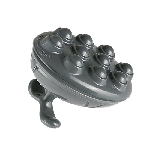 MARNUR Kopfhaut Massagegerät 3-in-1 haar head Kopf Scalp massage elektrische batteriebetrieb handgehalten Vibration Bürste mit DREI verschiedenen Zubehörteil, luffa handschuhe vielseitig einsetzbar für Dusche und Badewanne für Auto Office Zuhause Use - 4