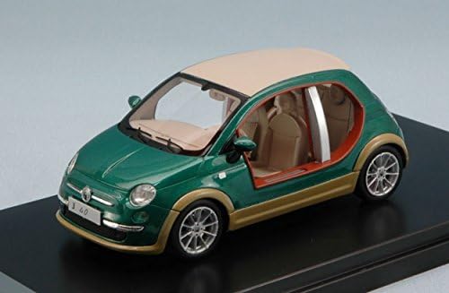 PREMIUMX PR0256 FIAT 500 CASTAGNA EV KHAMIS GHEDDAFI 2009 GREEN/WOOD 1:43