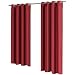 Produktbild 2Stk. Gräfenstayn® Latika Verdunklungsgardinen Thermogardinen mit Ösen und Polar-Fleece - 140 x 245 cm - viele attraktive Farben - Vorhang DOPPELPACK (Rot)
