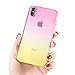 Produktbild Pnizun - Ultra Slim Double Color Gradient-Kasten für iPhone XR X 8 Plus 7 weiche TPU Cases für iPhone 6S 6 Plus 6 S 5S 5 Se XS Max [Pink Gold Für XS (5.8)]
