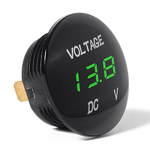 Zytc Voltmetro Digitale LED 12V-24V – Impermeabile IP65 – Per Moto, Barca, Camper – Colore Blu