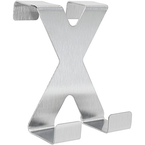 COM-FOUR® 4x Edelstahltürhaken Türhaken Kleiderhaken Haken in X-Form (4 Stück) - 4