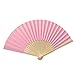 Produktbild Andouy Retro Faltfächer/Handfächer/Papierfächer/Federfächer/Sandelholz Fan/Bambusfächer für Hochzeit, Party, Tanzen(21cm.Rosa)