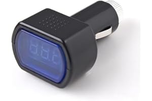 TDCUIZENT Digital LED Voltage Meter Display Car Battery Monitor DC 12V-24V Red LED Screen Vehicle Voltage Gauge Tester With Black Shell For Auto Truck Motorcycle Battery Status Monitoring