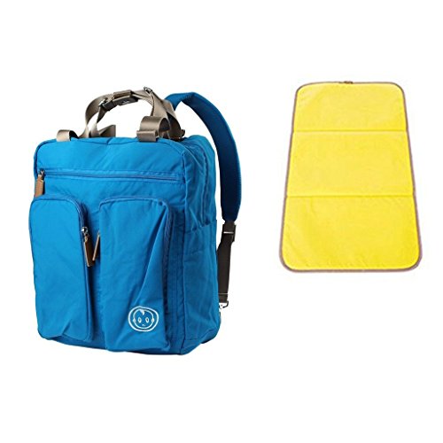 YuHan Baby Diaper Bag Travel Backpack Shoulder Bag Fit Stroller Changing Pad Nappy Backpack Blue