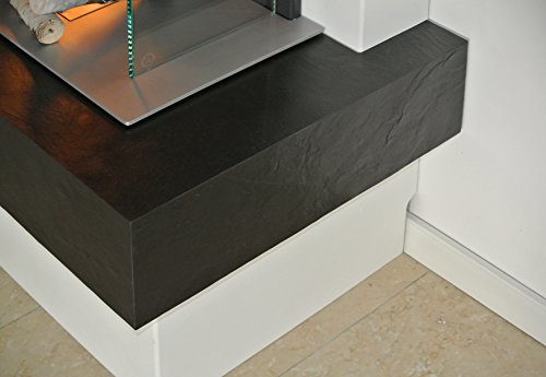 muenkel design Milano Ethanolkamin: Verde Gris (Schiefer grün-grau) – line burner 500 – Haube Schwarzgrau - 7