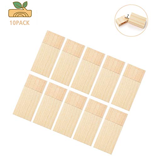 Memoria USB 8GB de Madera 10 Unidades, JBOS Memoria Flash USB2.0 8GB, Pendrive 8GB dpara Bodas/Fotógrafos, Arce
