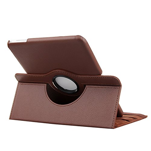 EnGive 360°Drehbares Ledertasche Samsung Galaxy Tab 4 10.1 Hülle (10,1 Zoll) Schutzhülle Case Tasche mit Ständerfunktion Auto Sleep/Wake-Funktion (Samsung Galaxy Tab 4 10.1, Braun) - 5
