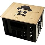 Geschenkidee Bierkastensitz Sitzauflage Hocker mit Motiv Hipster