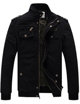 WenVen Herren Casual Jacke Stehkragen Übergangsjacke