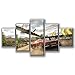 Produktbild WEPAINTING Framework Artworks Painting Modular Canvas Poster 5 Panel Forza Horizon 4 Living Room Wall Printed Car Pictures Home Decoration,40X60 40X80 40X100cm,