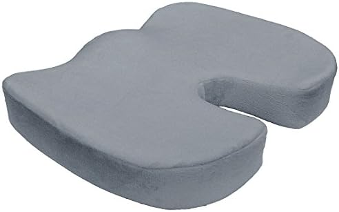 Sonicee Coccyx Orthopedic Memory Foam Office Chair and Car Seat Cushion for Back Pain and Sciatica Relief (Grey)