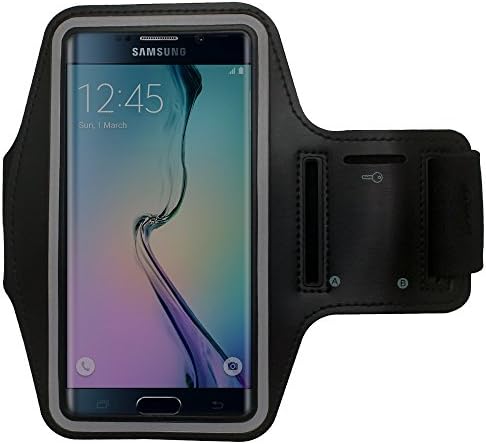 Practical Sports Armband Pouch for Smartphones and MP3 Players with Key Holder PrimaCase 01.Schwarz BQ Aquaris 5 / 5 HD