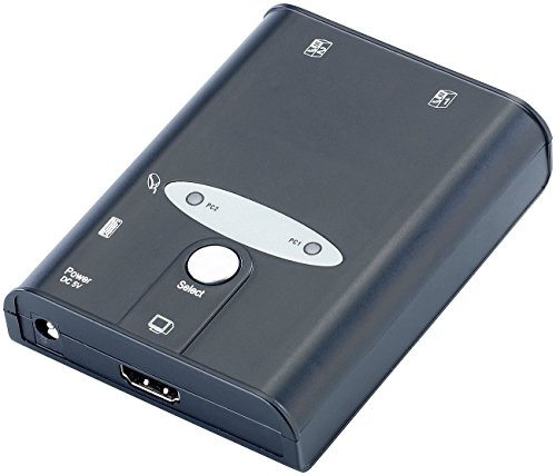 Xystec KVM-Switch USB/HDMI für 2 PCs, inkl. Anschlusskabel