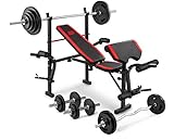 HANTELSET 61 KG: (1x Langhantelstange, 2x Sternverschlüsse, Guss Hantelscheiben in folgender Konfiguration: 4x 10 kg, 2 x 5 kg Guss Hantelscheiben in folgender Konfiguration: 4x 10 kg 2 x 5 kg)