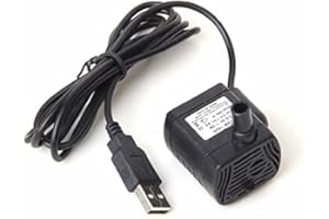 Greatangle-UK USB-1020 Micro Pompe Submersible DC3.5V-9V 3W Aquarium réservoir de Poissons Fontaine étang Pompe à Eau pour Jardin étang à Poissons, Noir