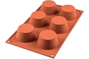 silikomart | SF0023 Stampo in Silicone per Monoporzioni MUFFIN, Antiaderente, 6 cavità, Confezione da 1 Stampo per Dolci, Ø 69 h 35 mm, Made in Italy
