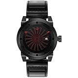 Zinvo Blade Corsa Turbine Automatik Miyota Edelstahl 316L IP Schwarz Rot Datum Leder Sapphire Herren Uhr