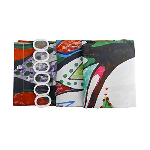 GWELL Top Qualität Anti-Schimmel Duschvorhang Digitaldruck inkl. 12 Duschvorhangringe für Badezimmer Art-I 180x200cm - 2