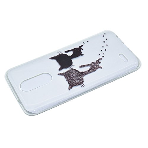 Silikon Hülle für LG K8 2017,Transparent Handyhülle für LG K8 2017,Leeook Crystal Clear Ultradünn Schale Bumper Schutzhülle Braun Katze Malerei Muster Durchsichtig Kratzfeste Scratch-Resistant Weich Tpu Protective Abdeckung Case Etui Cover für LG K8 2017 + 1 x Schwarz Eingabestift-Clear,Braun Katze - 4
