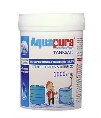 Aquapura Water Purification Tablets, Each Tablet for 1000 litres, 25 Tablets Pack, 3 Years Shelf Life & Warranty, for Overhead & Underground Tanks (25,000 litres Purification Per Pack)