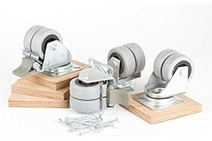 SunnyDeals 4 Strandkorb-Transportrollen inkl. Schrauben und imprägnierten Aufschraubplatten aus Schichtholz von SAUERLAND