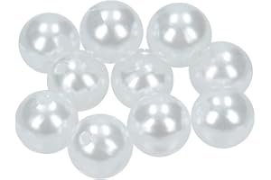 Perlin Lot de 800 perles de cire rondes en plastique acrylique Blanc crème 4 mm