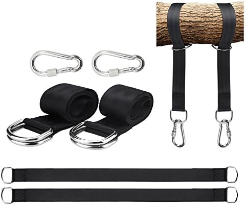 Xatan Tree Swing Straps Hanging((Set of 2),with Two Sturdy Zinc Alloy Safety Lock Carabiners, Non-Stretch Swing Hanging Kit forTire, Disc Swings, Hammocks Outdoor Activities