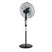 Produktbild oneConcept • Black Blizzard 2G • Ventilator • Standventilator • leise • verbesserter Rundfuß • 5 blaue Rotorblätter • 40,6 cm Durchmesser • Timer • Oszillations-Schwenkfunktion • Ventilatorkopf um 45° neigbar • 3 Geschwindigkeiten • 50 Watt • schwarz