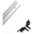 ArtisanShow 600mm 45 Type T-tracks with Movable/Fixed Scale Aluminum Alloy T-tracks Slot with Left/Right Type Accurate Miter Track Stop Table Saw Accessories for Woodworking DIY Tools (Fixed Scale)