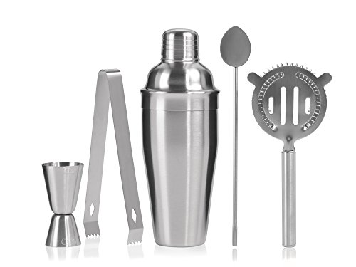 Cocktailshaker Barzubehör-Set 23 teilig aus Edelstahl, inkl. 18 Gläsern in 3 verschiedenen Formen - 3