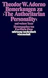 Bemerkungen zu ›The Authoritarian Personality‹: und weitere Texte (suhrkamp taschenbuch wissenschaft) by 