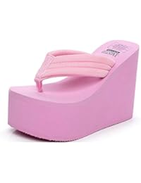 JYDAN Moda Infradito Flip-Flop Donna Scarpe da Spiaggia con Tacco Sandali Ciabatte Tacco Zeppa Infradito e ciabatte da spiaggia Scarpe sportive