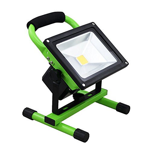 Hengda® LED 10W Handlampe High Power Akku Baustrahler Scheinwerfer Warmweiß Fluter Aluminium Wasserdicht IP65 für den Innen- und Außenbereich, Grün - 8
