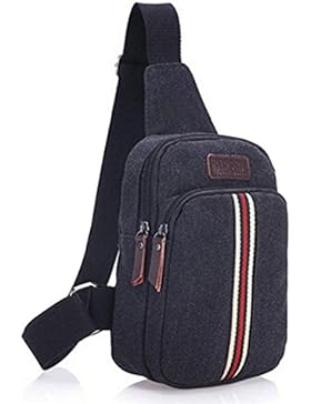 HENGSONG Herren Umhängetasche Kleine Leinwand Freizeit Messenger Bag Schultertasche Rucksack Reisen Wandern Taschen
