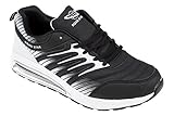Übergröße gibra Herren Sportschuhe, Sehr Leicht und Bequem, Schwarz/Weiß, Gr. 47