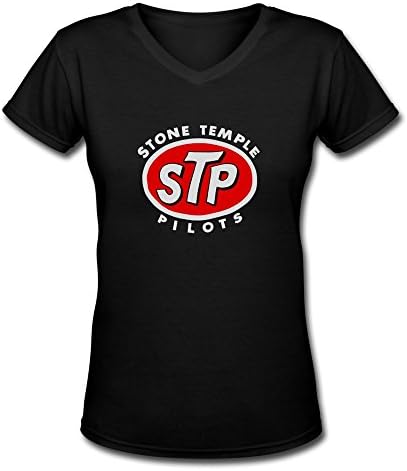 Lady V-Neck Cotton Stone Temple Pilots Logo Tshirts Large