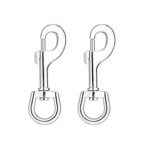 PSK PET MART Swivel Snap Hooks, Metal Heavy Duty Eye Clasp Multipurpose- Best for Spring Pet Buckle, Key Chain for Linking Dog Leash Collar, DIY Project (Pack of 2)