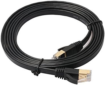 Wingogo Cat7 10 Gigabit Ethernet ultra flat Patch Network Cable - Built with shielded RJ45 connectors