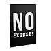 Produktbild Poster Sprüche schwarz weiß • Ideale Motivation für Schule, Sport und Arbeit • Hochwertiges Premium Plakat im DIN A2 Format • NO EXCUSES