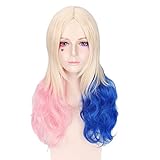 Batman Suicide Squad Harley Quinn Harleen Quinzel Perruque Cosplay Synthétique Cheveux Halloween Costume Queue De Cheval Perruques Pour Femmes Perucas   K112 45Cm